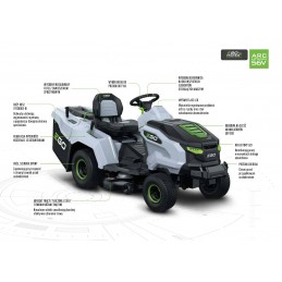 Traktor akumulatorowy EGO TR3801E-B  z koszem i dwoma akumulatorami  10 Ah