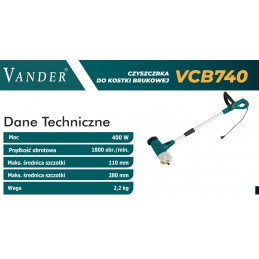 CZYSZCZARKA DO KOSTKI BRUKOWEJ VCB740